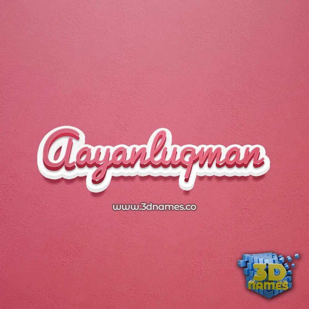 aayanluqman in Red Scribble style - 3D name wallpaper