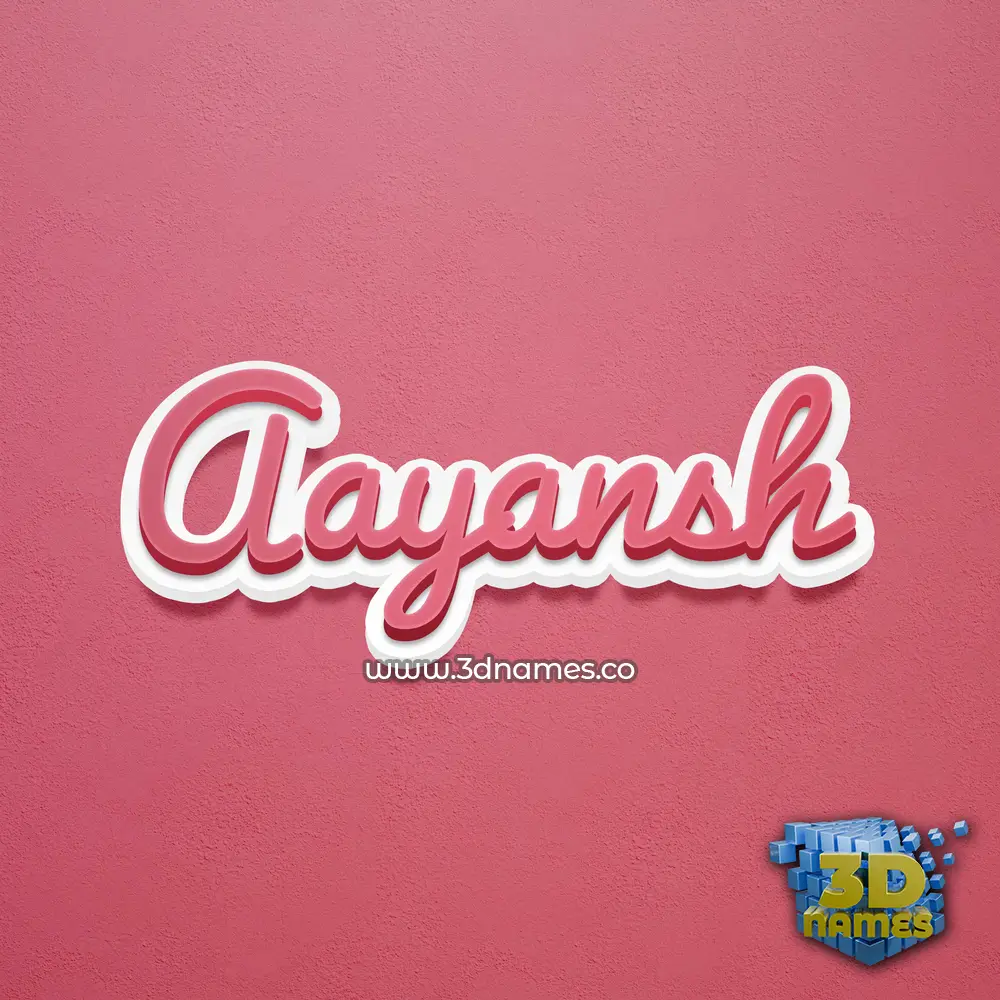 aayansh in Red Scribble style - 3D name wallpaper