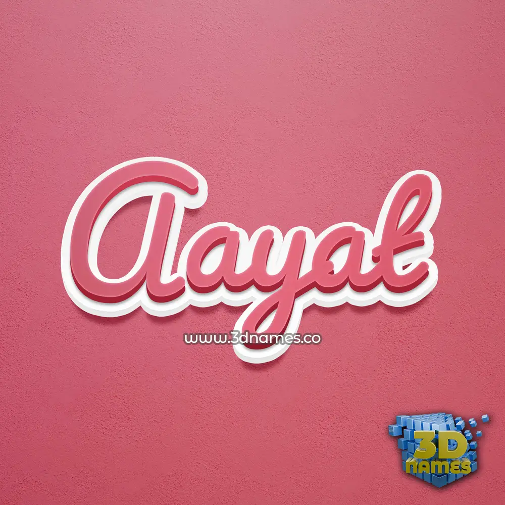 aayat in Red Scribble style - 3D name wallpaper
