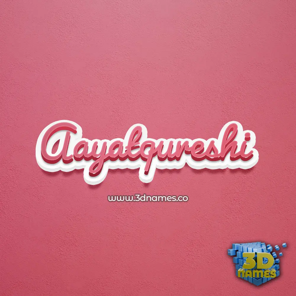 aayatqureshi in Red Scribble style - 3D name wallpaper