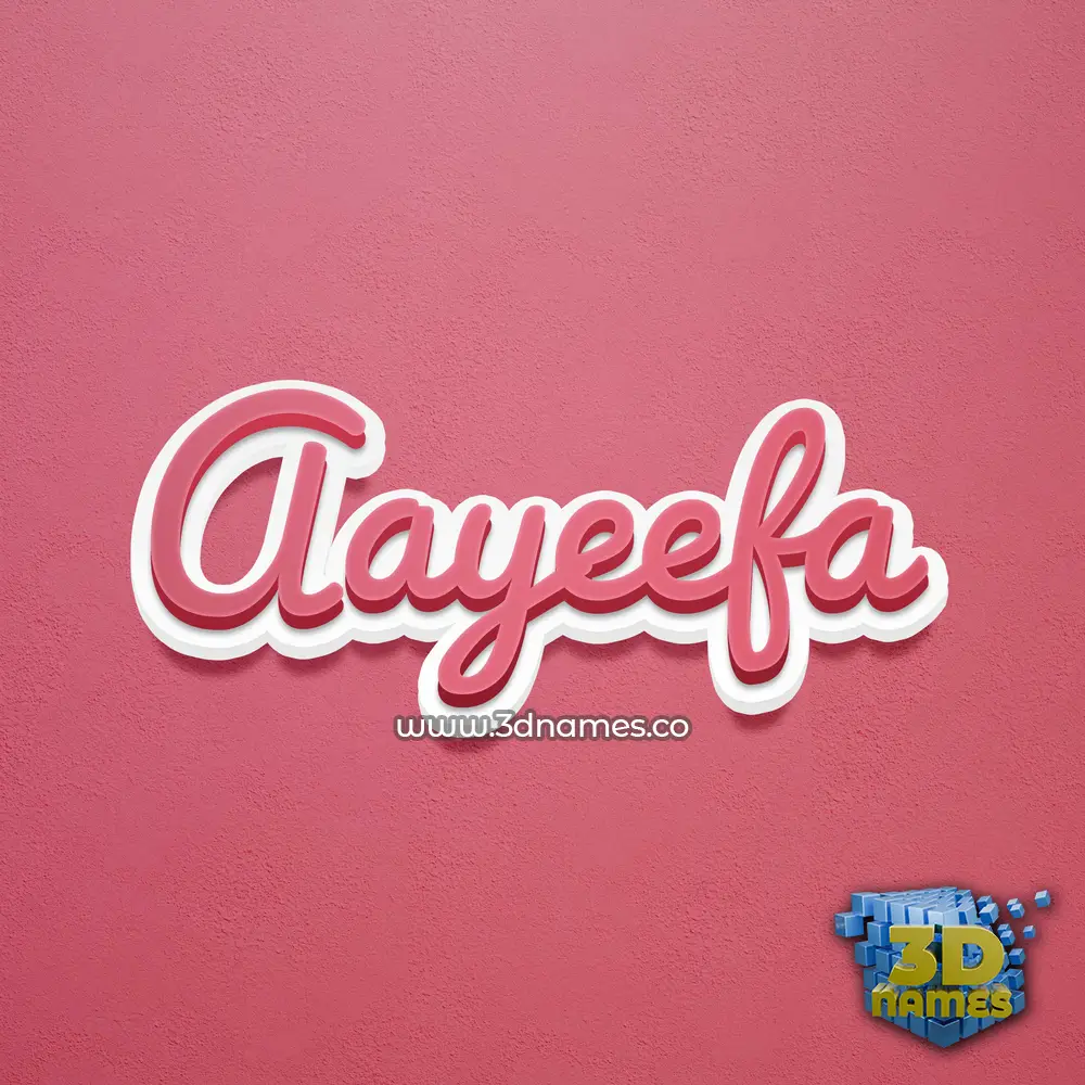 aayeefa in Red Scribble style - 3D name wallpaper