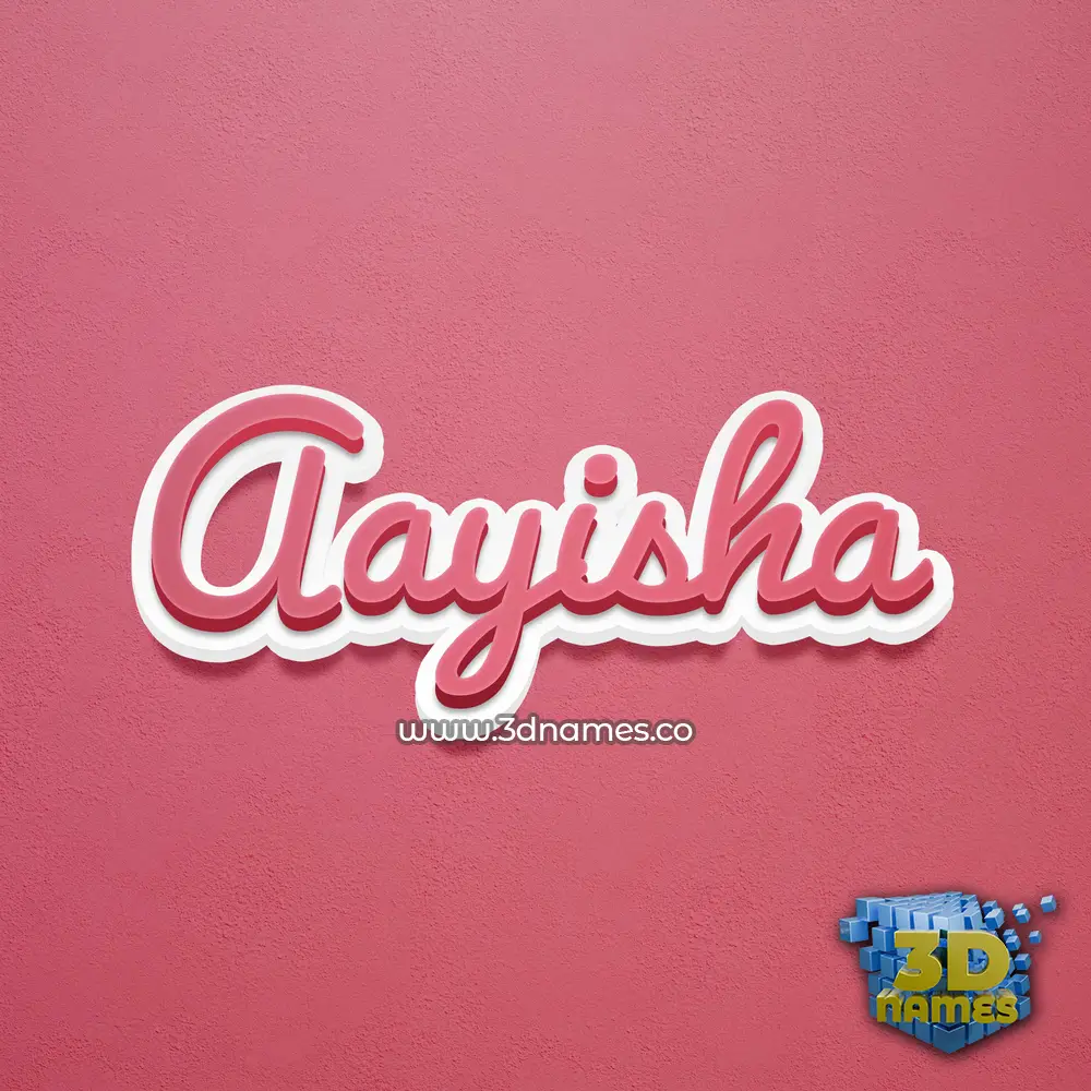 aayisha in Red Scribble style - 3D name wallpaper