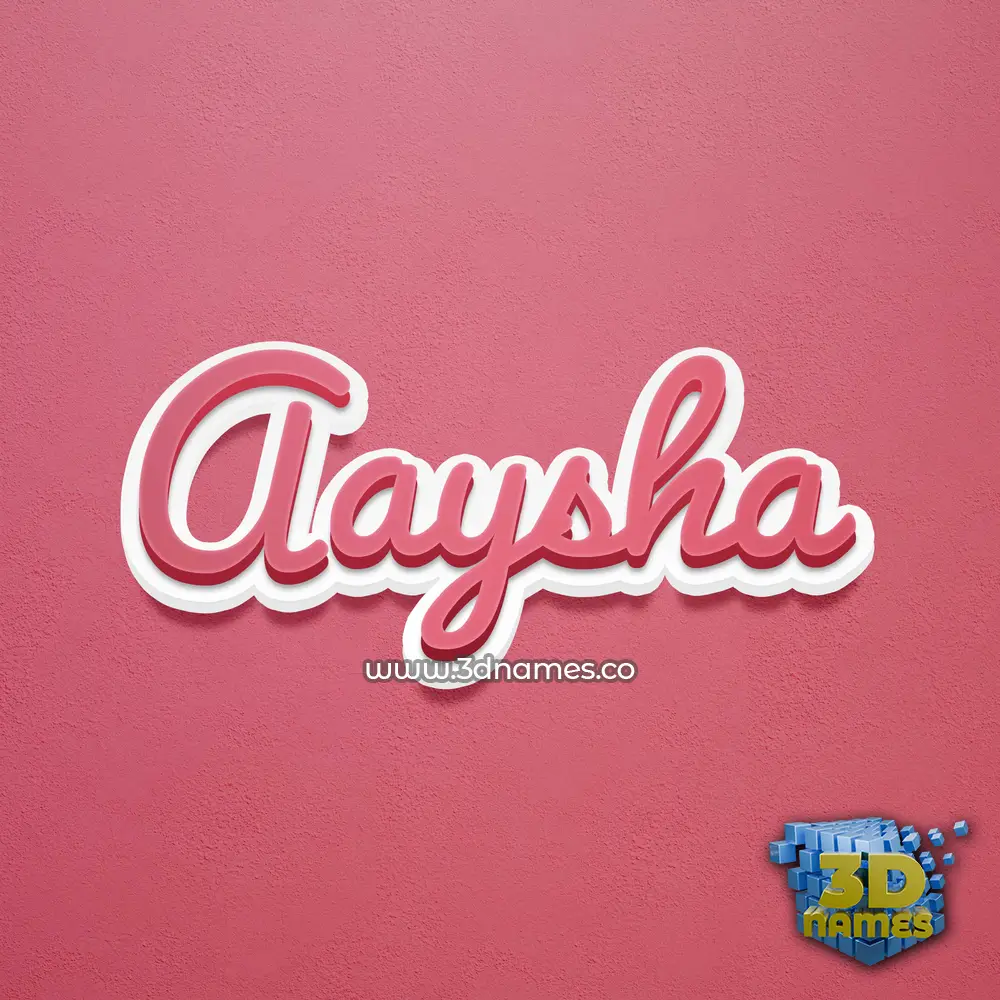 aaysha in Red Scribble style - 3D name wallpaper