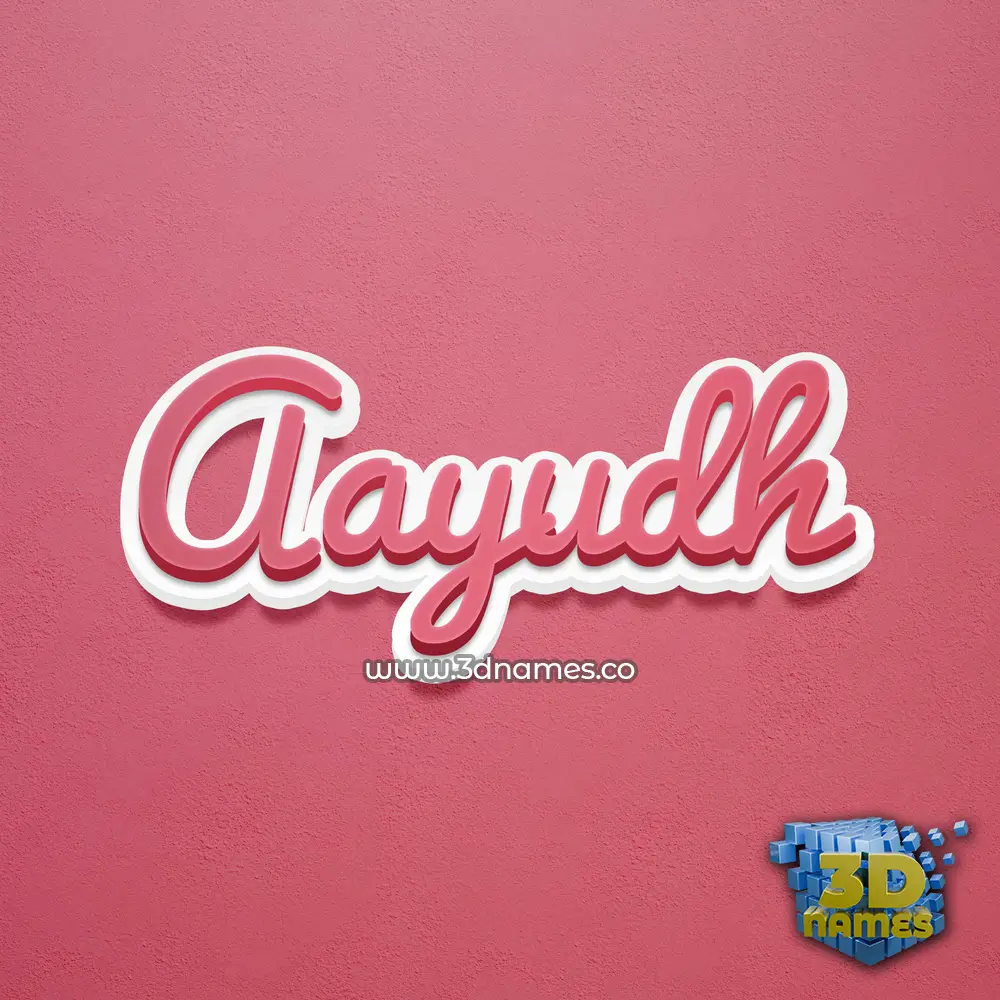 aayudh in Red Scribble style - 3D name wallpaper