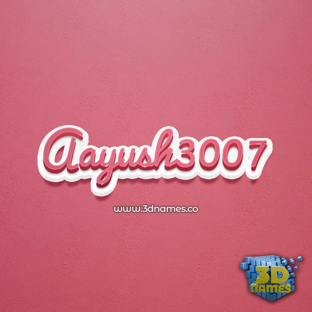 aayush3007 in Red Scribble style - 3D name wallpaper
