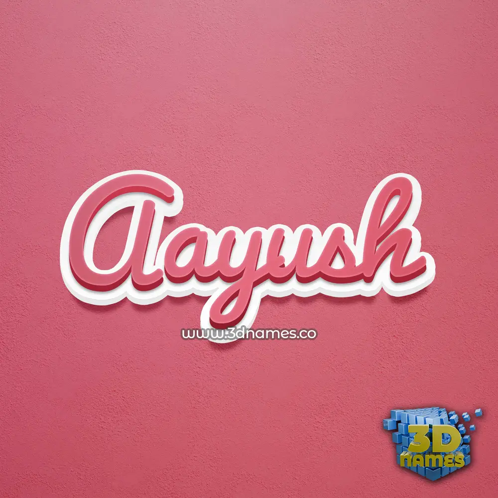 aayush in Red Scribble style - 3D name wallpaper
