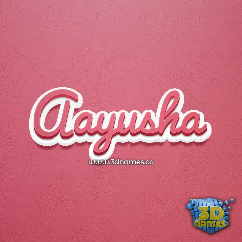 aayusha in Red Scribble style - 3D name wallpaper