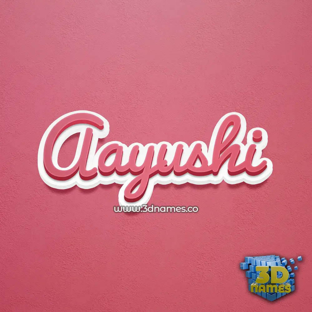 aayushi in Red Scribble style - 3D name wallpaper