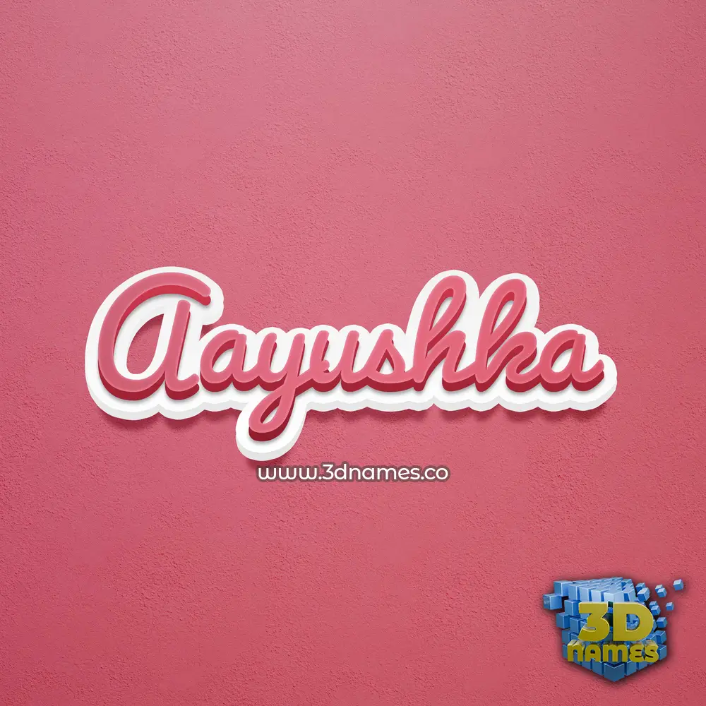 aayushka in Red Scribble style - 3D name wallpaper