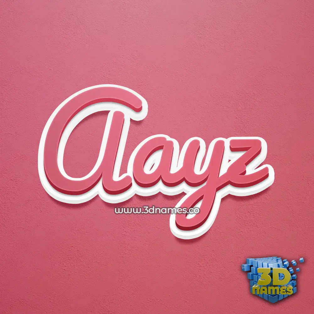 aayz in Red Scribble style - 3D name wallpaper