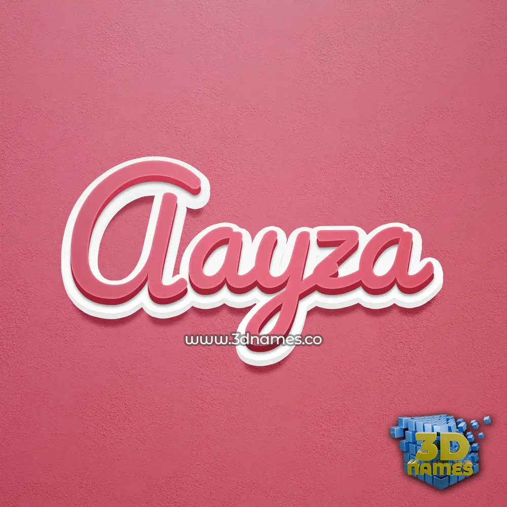 aayza in Red Scribble style - 3D name wallpaper