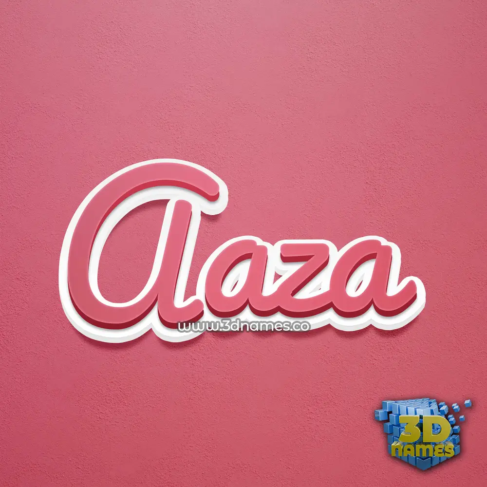 aaza in Red Scribble style - 3D name wallpaper