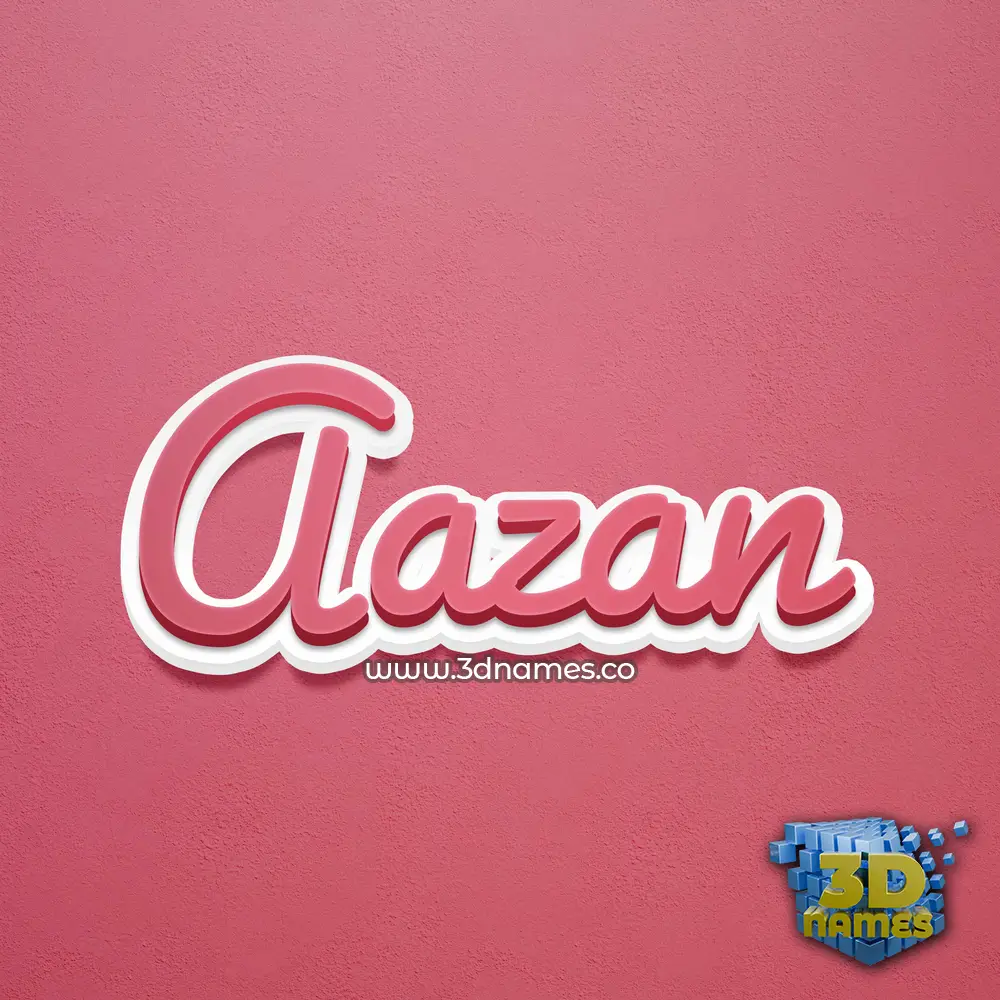 aazan in Red Scribble style - 3D name wallpaper