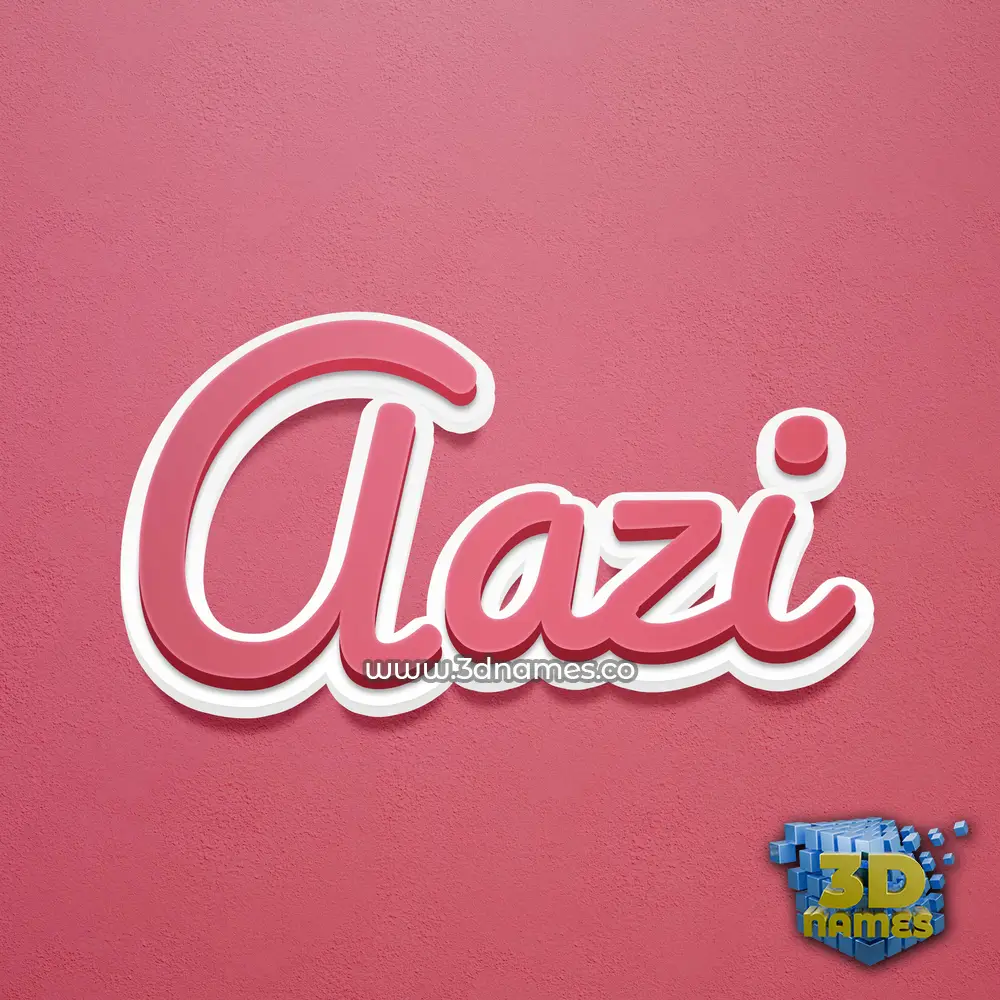 aazi in Red Scribble style - 3D name wallpaper