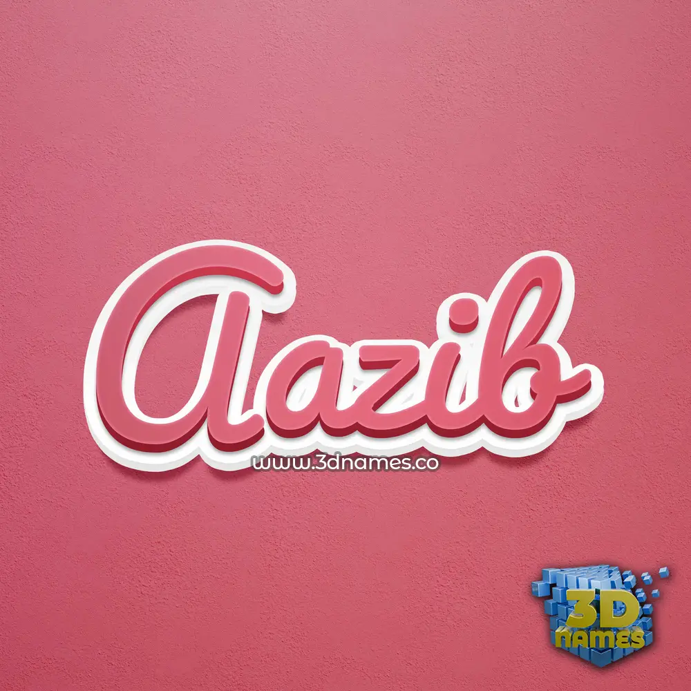 aazib in Red Scribble style - 3D name wallpaper