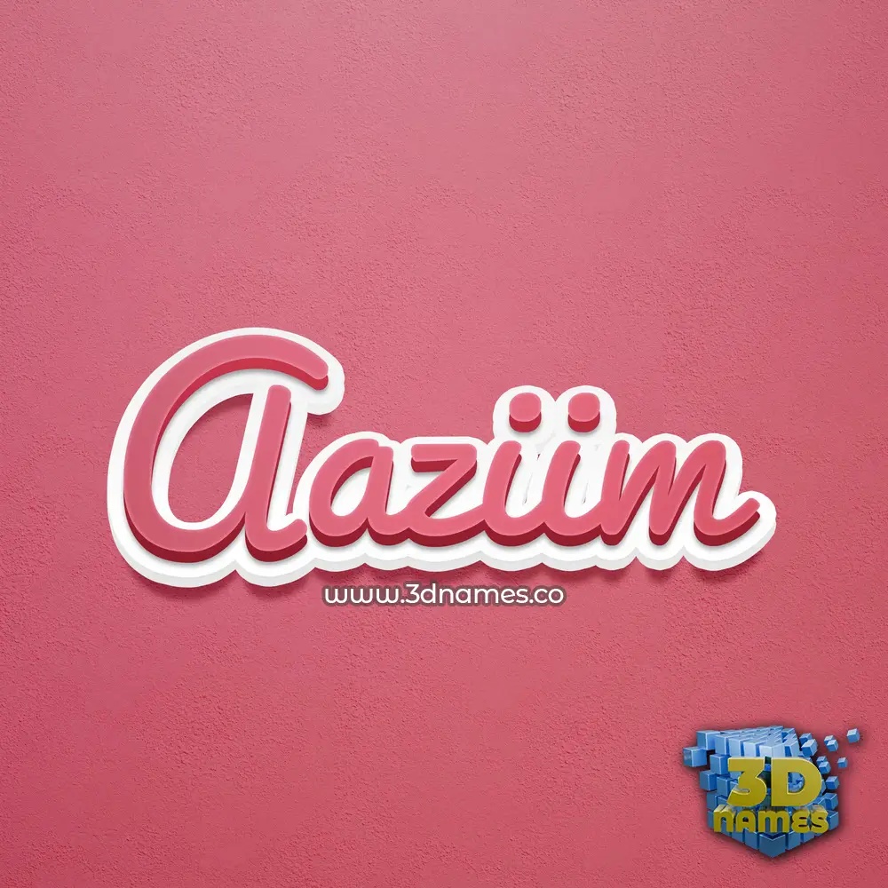 aaziim in Red Scribble style - 3D name wallpaper