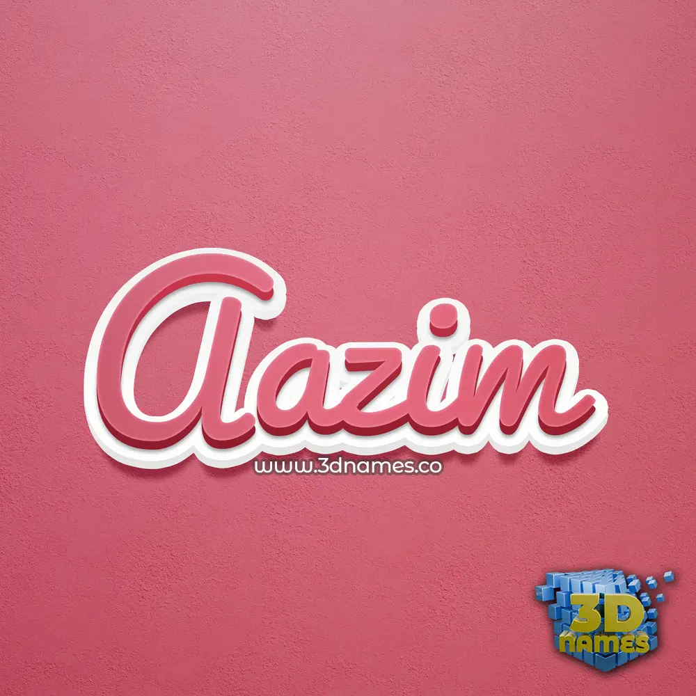 aazim in Red Scribble style - 3D name wallpaper