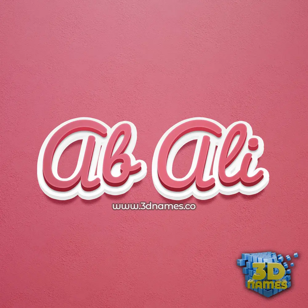 ab ali in Red Scribble style - 3D name wallpaper