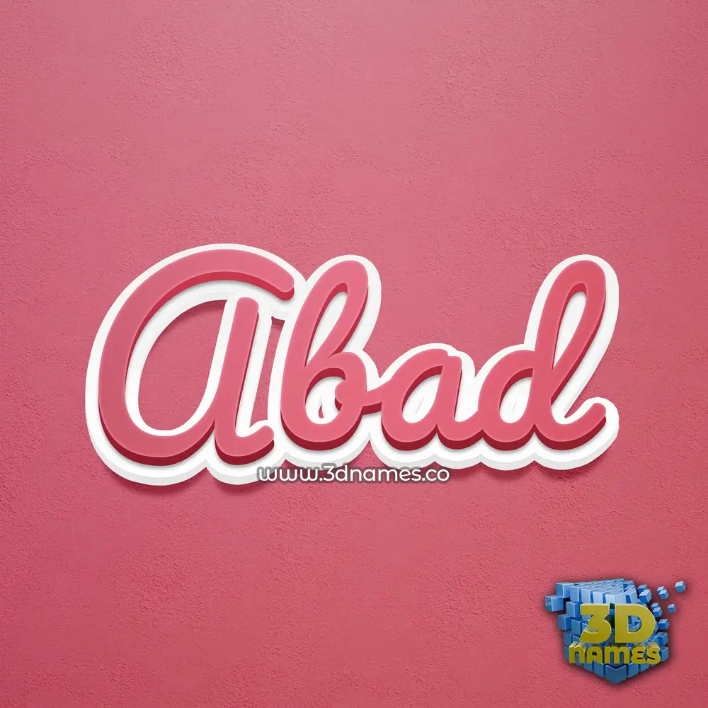 abad in Red Scribble style - 3D name wallpaper