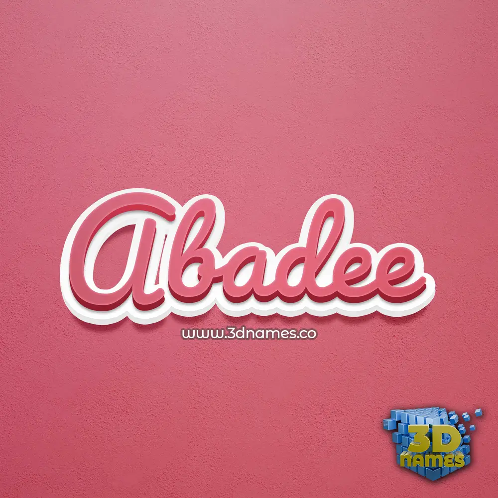 abadee in Red Scribble style - 3D name wallpaper