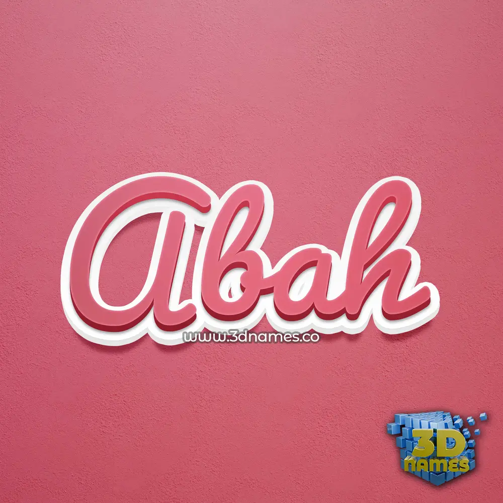 abah in Red Scribble style - 3D name wallpaper