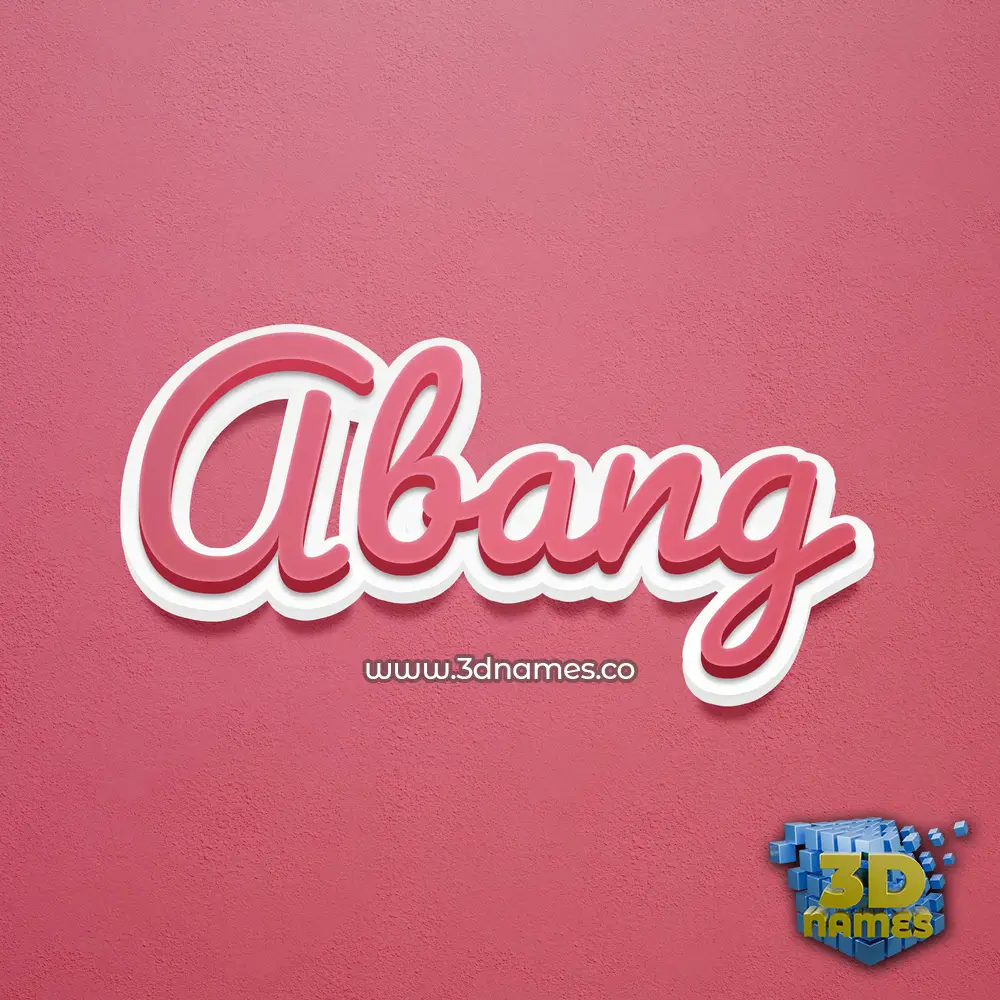 abang in Red Scribble style - 3D name wallpaper