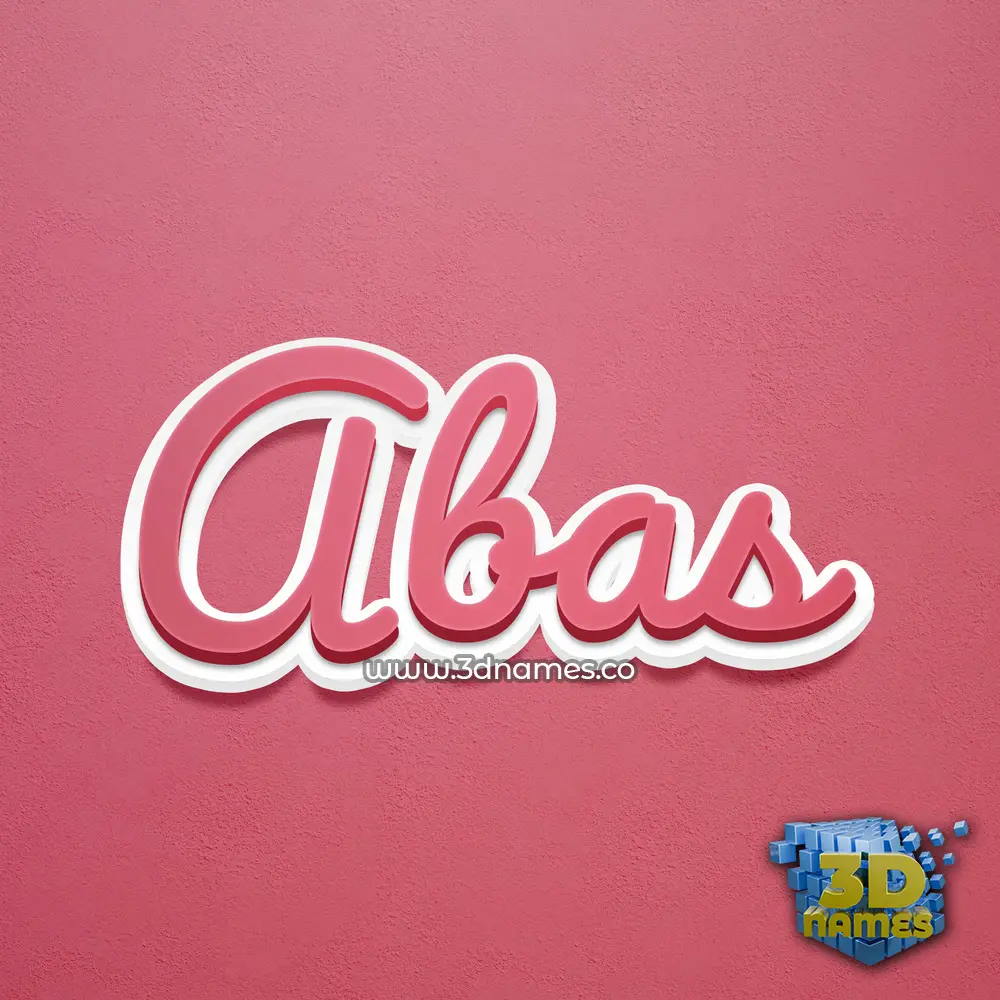 abas in Red Scribble style - 3D name wallpaper