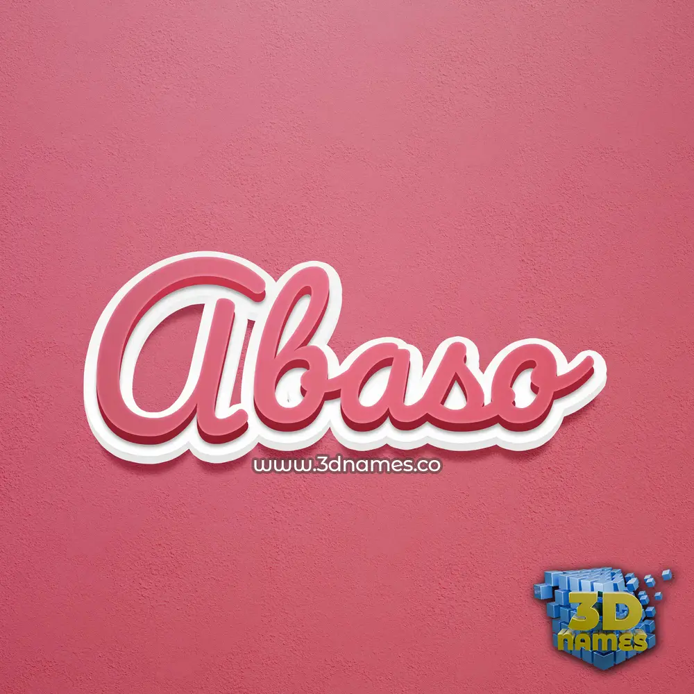 abaso in Red Scribble style - 3D name wallpaper