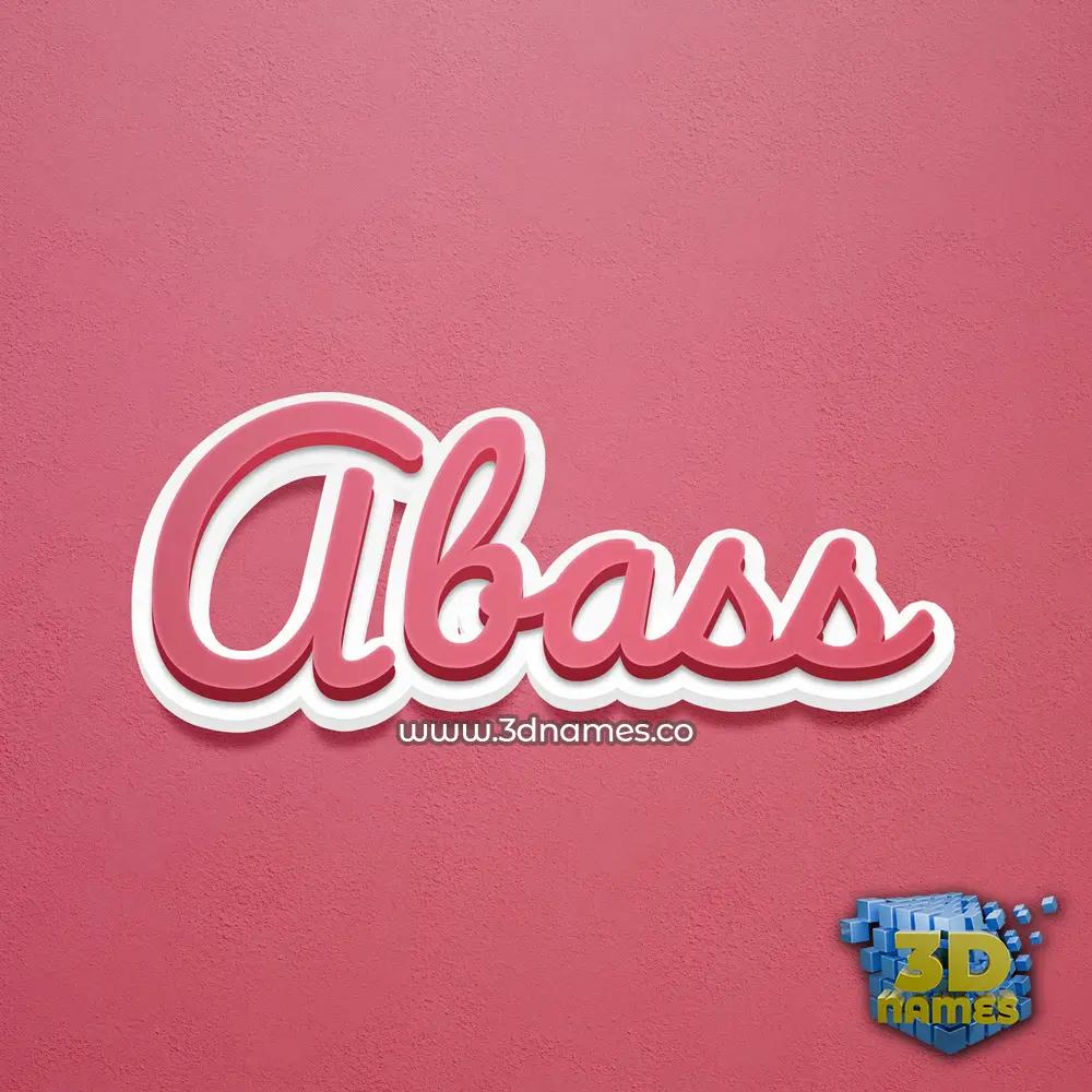 abass in Red Scribble style - 3D name wallpaper