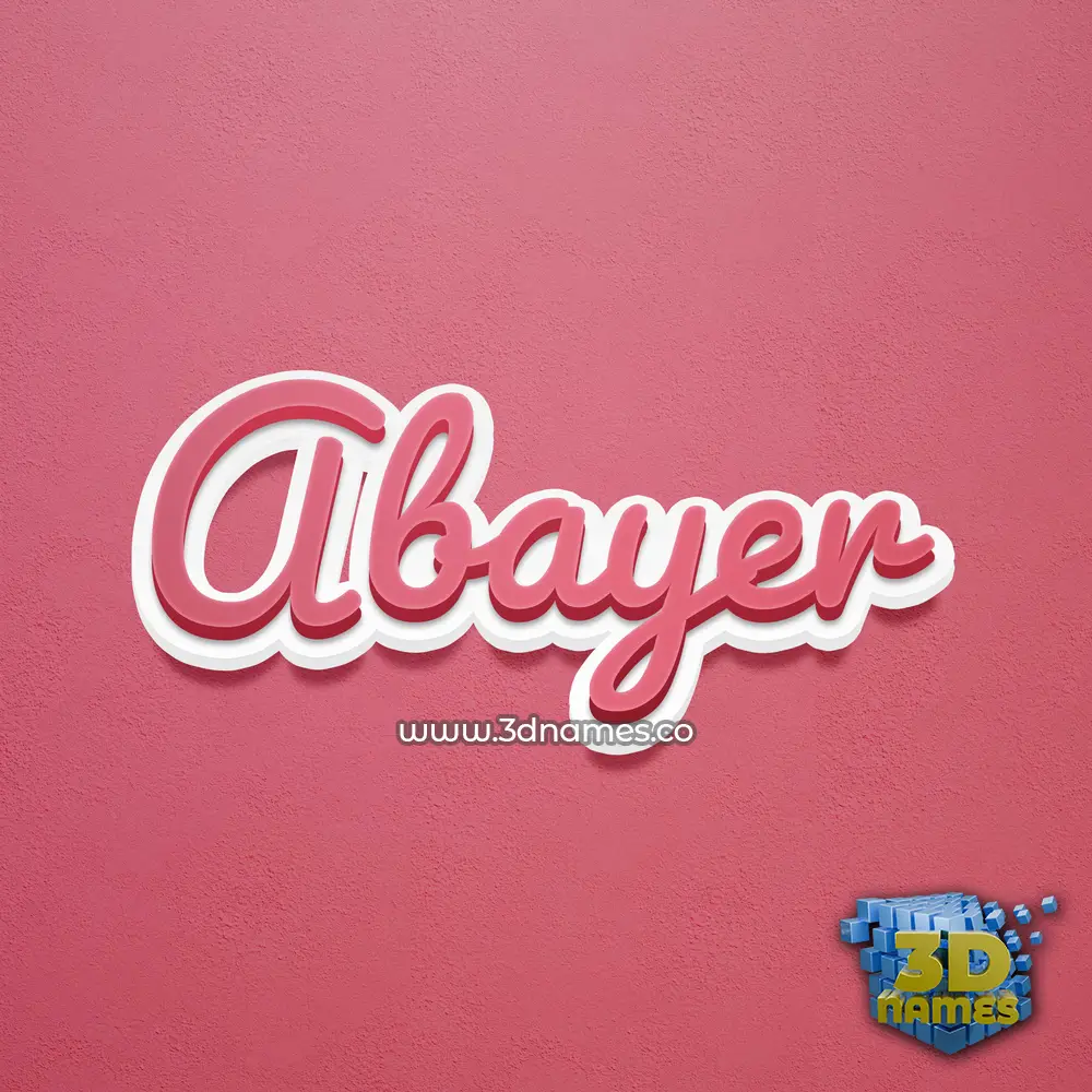 abayer in Red Scribble style - 3D name wallpaper
