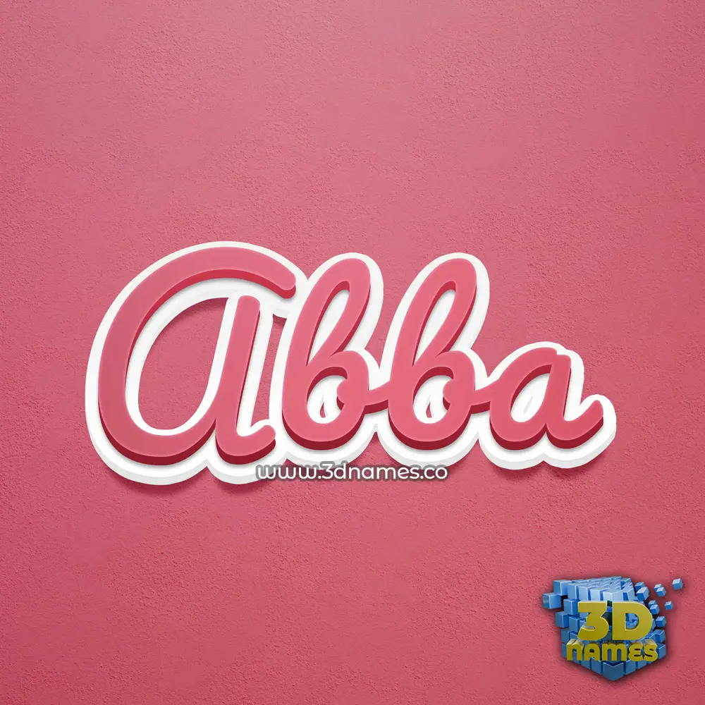 abba in Red Scribble style - 3D name wallpaper