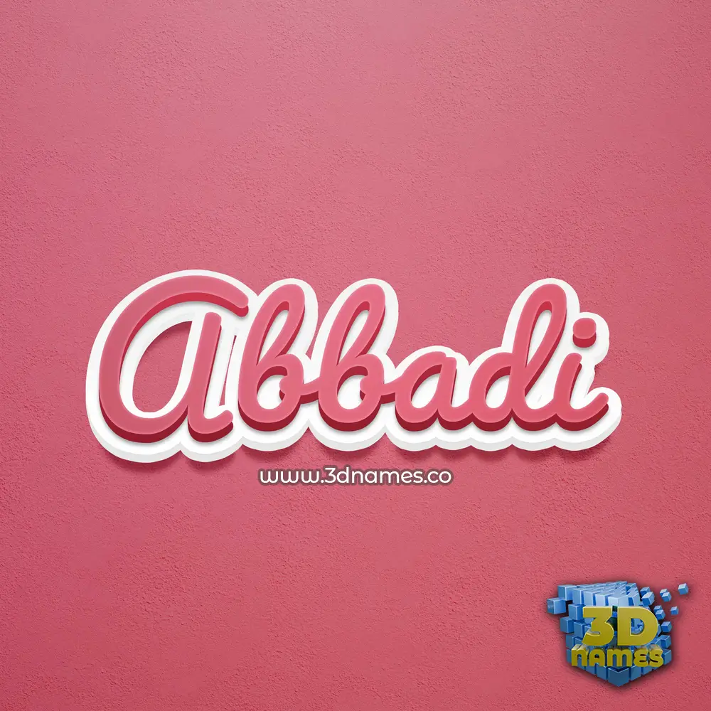 abbadi in Red Scribble style - 3D name wallpaper