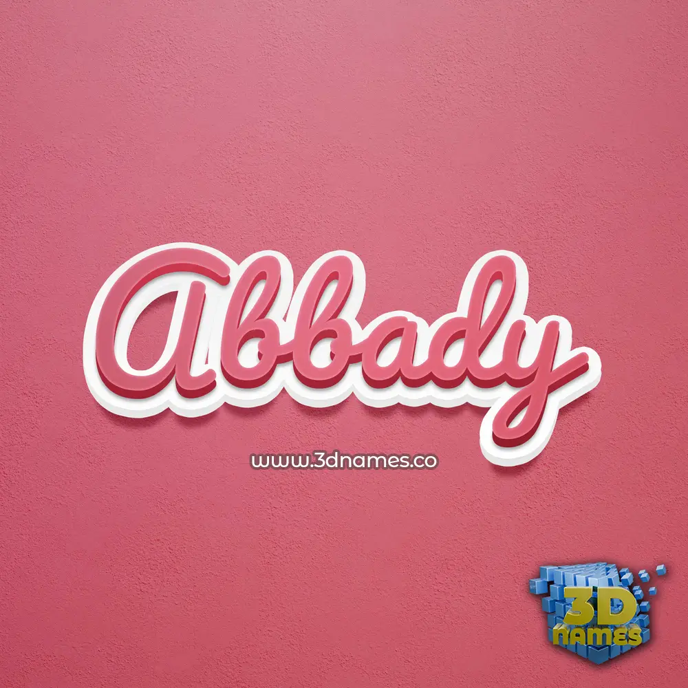 abbady in Red Scribble style - 3D name wallpaper