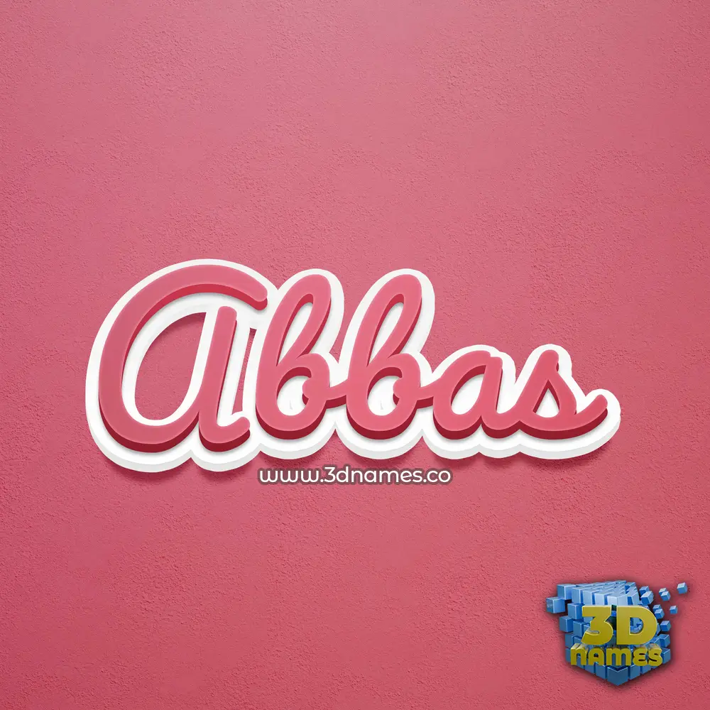 abbas in Red Scribble style - 3D name wallpaper