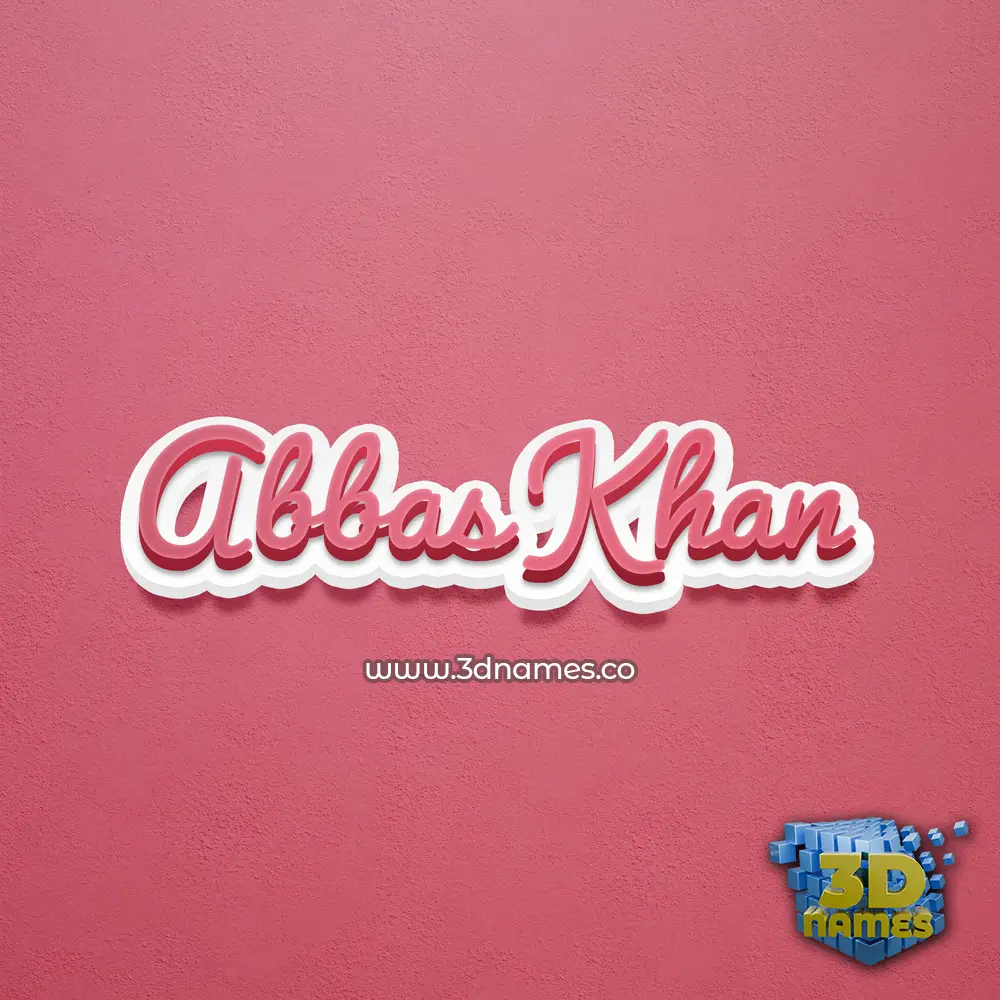 abbas khan in Red Scribble style - 3D name wallpaper