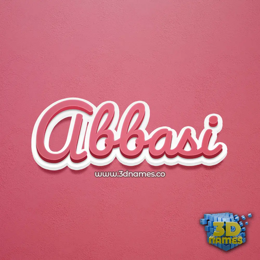 abbasi in Red Scribble style - 3D name wallpaper