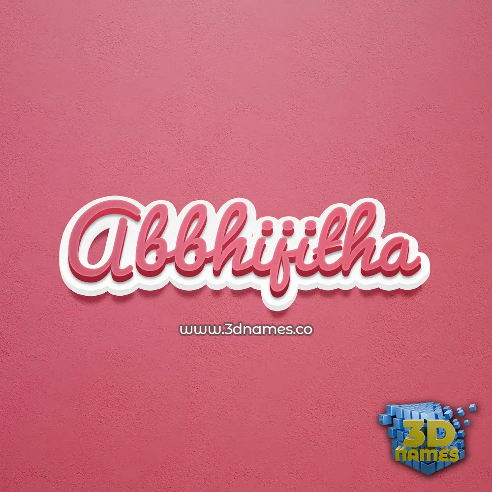 abbhijitha in Red Scribble style - 3D name wallpaper