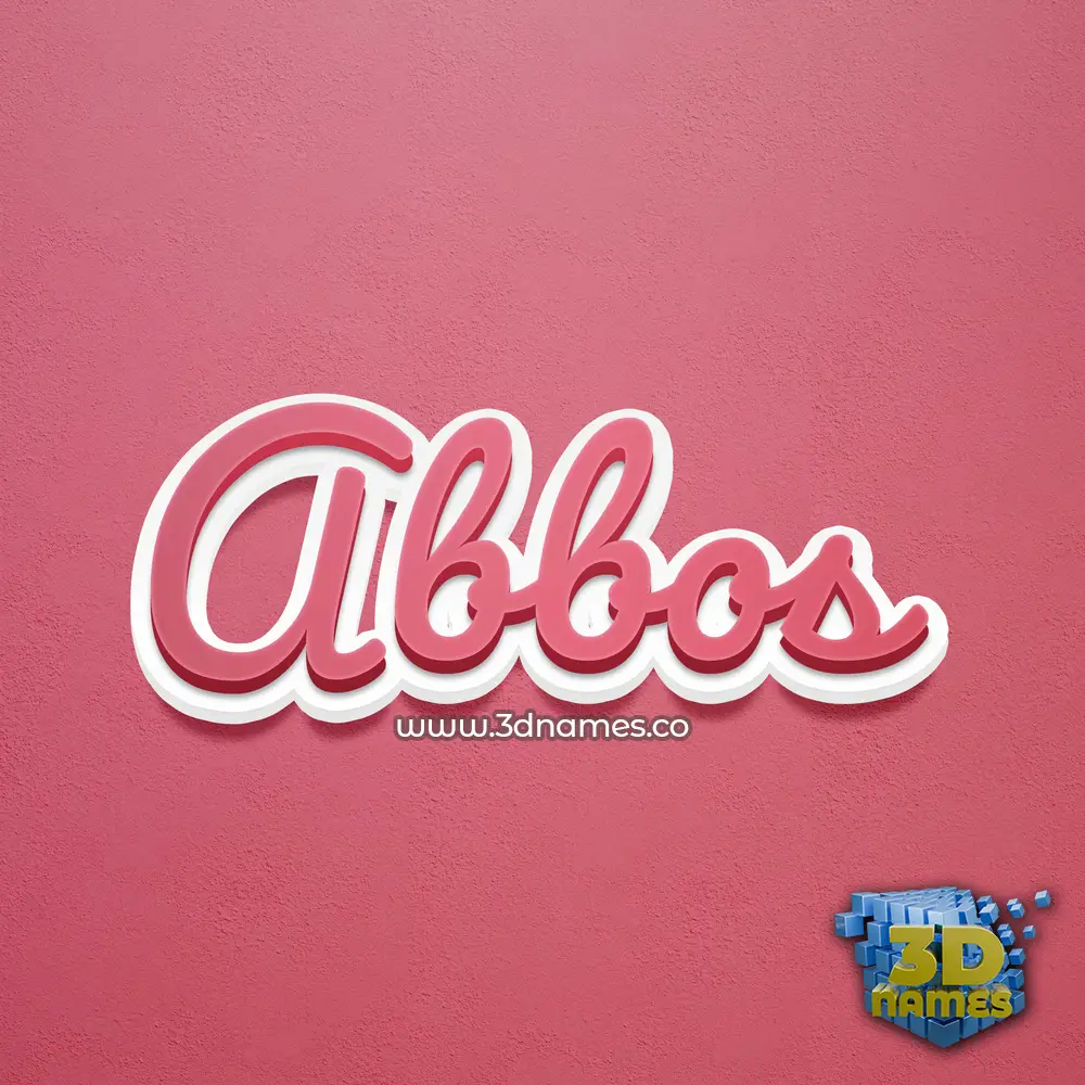 abbos in Red Scribble style - 3D name wallpaper