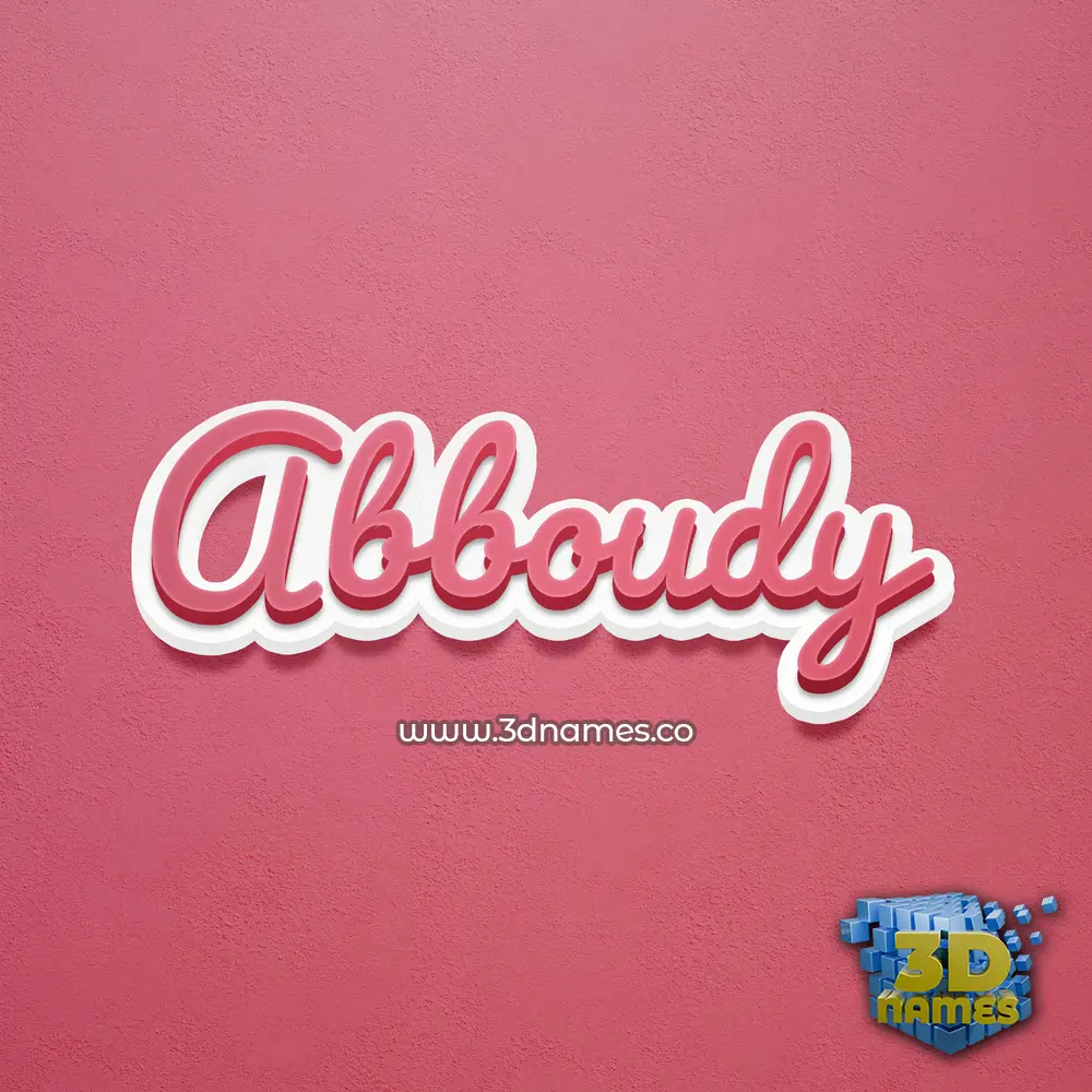 abboudy in Red Scribble style - 3D name wallpaper