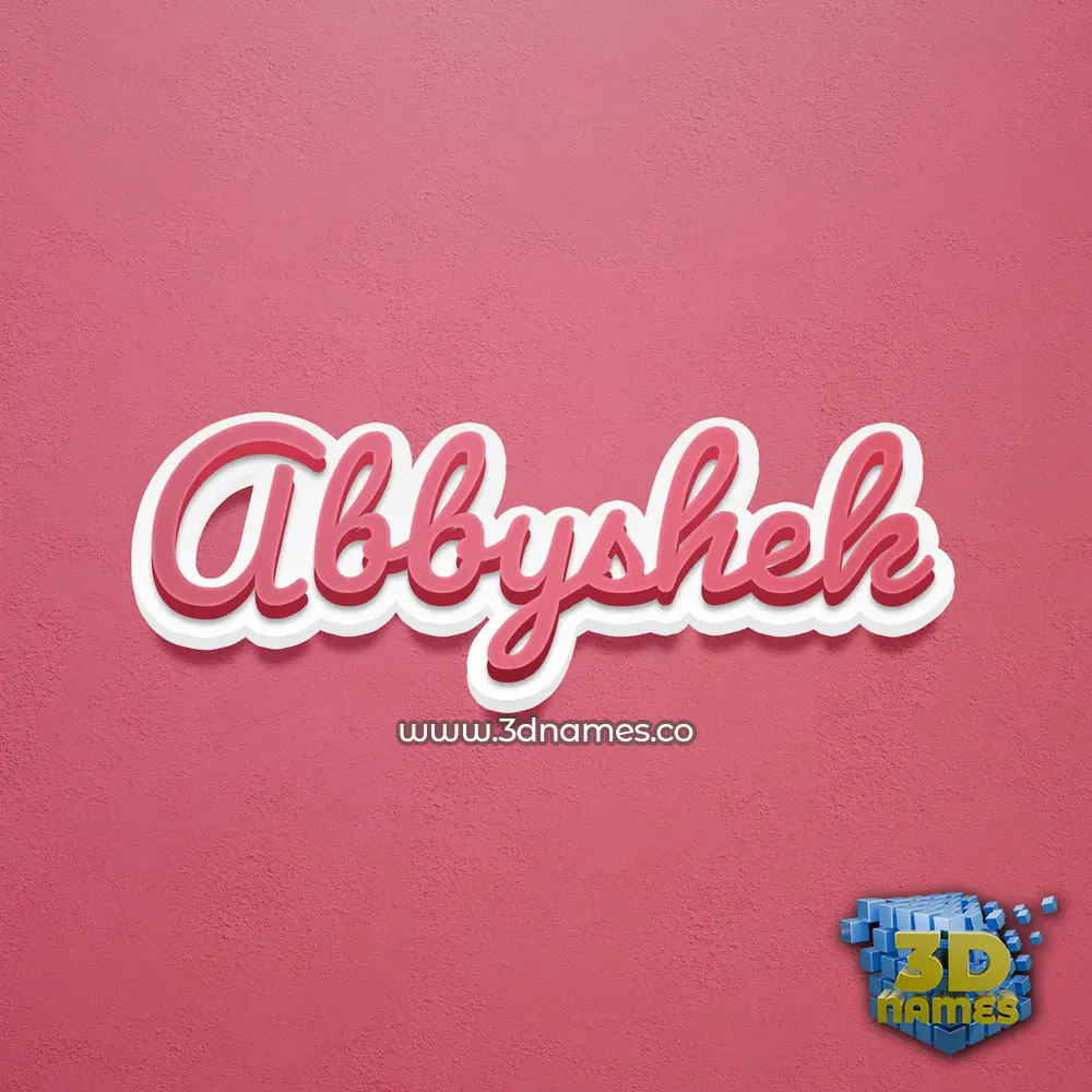 abbyshek in Red Scribble style - 3D name wallpaper