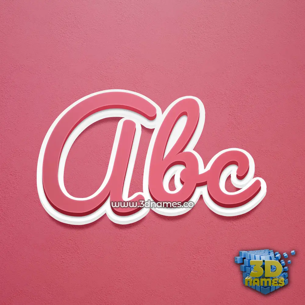 abc in Red Scribble style - 3D name wallpaper