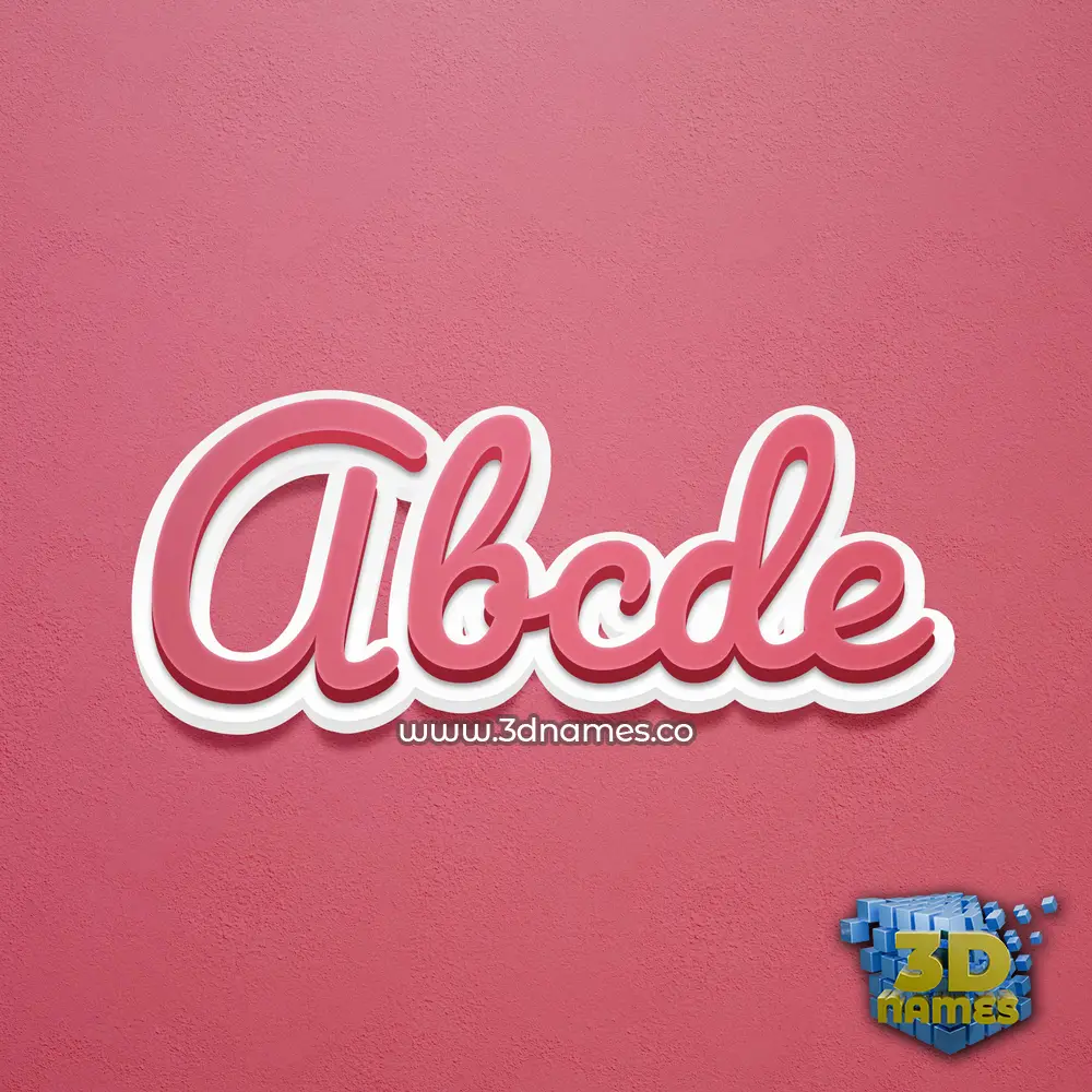 abcde in Red Scribble style - 3D name wallpaper
