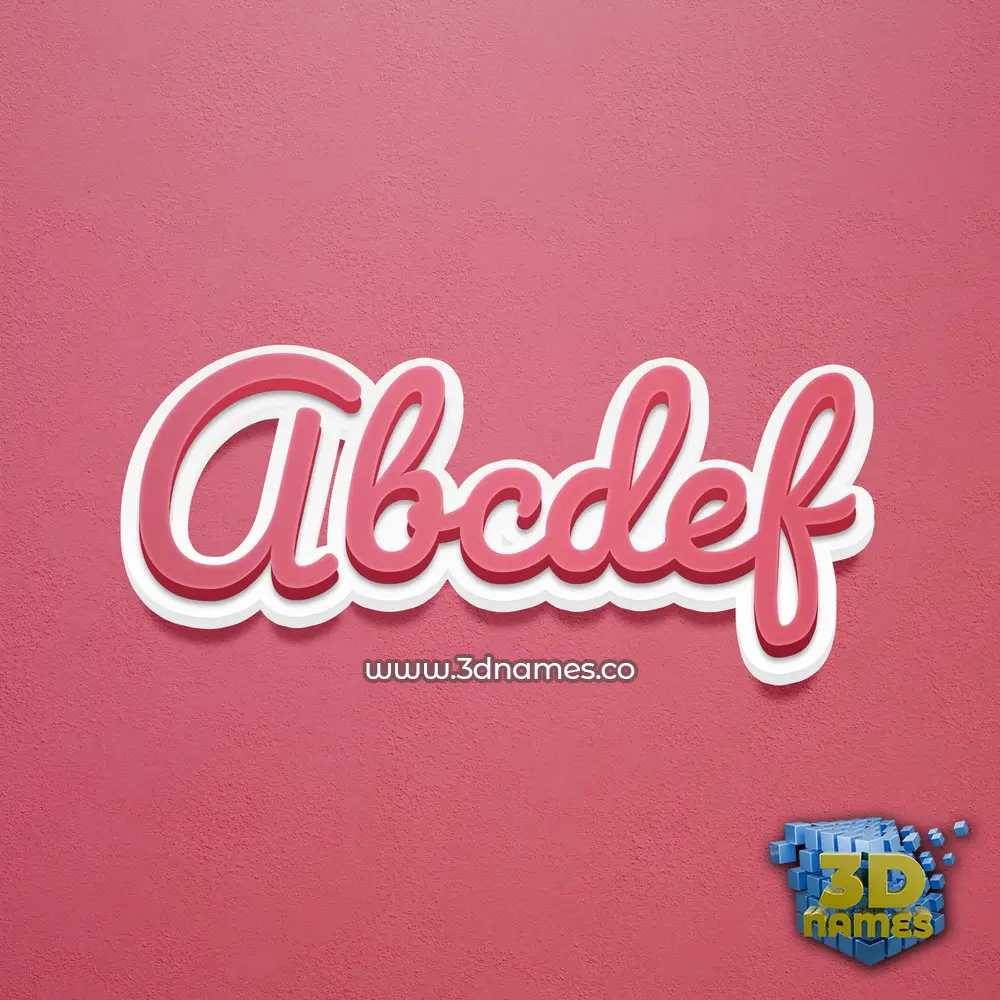 abcdef in Red Scribble style - 3D name wallpaper