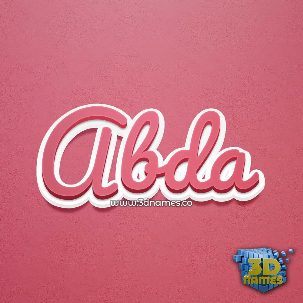 abda in Red Scribble style - 3D name wallpaper