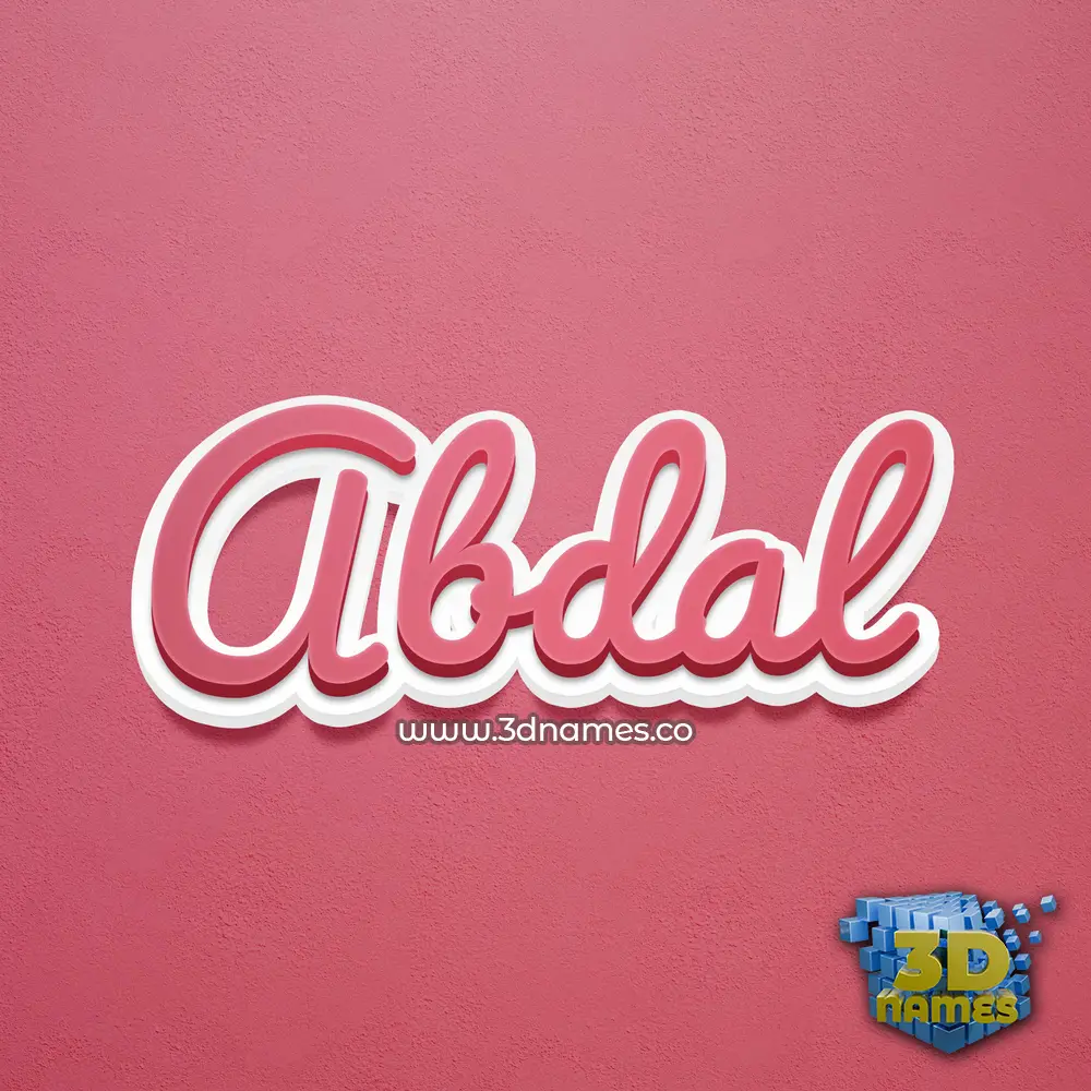 abdal in Red Scribble style - 3D name wallpaper