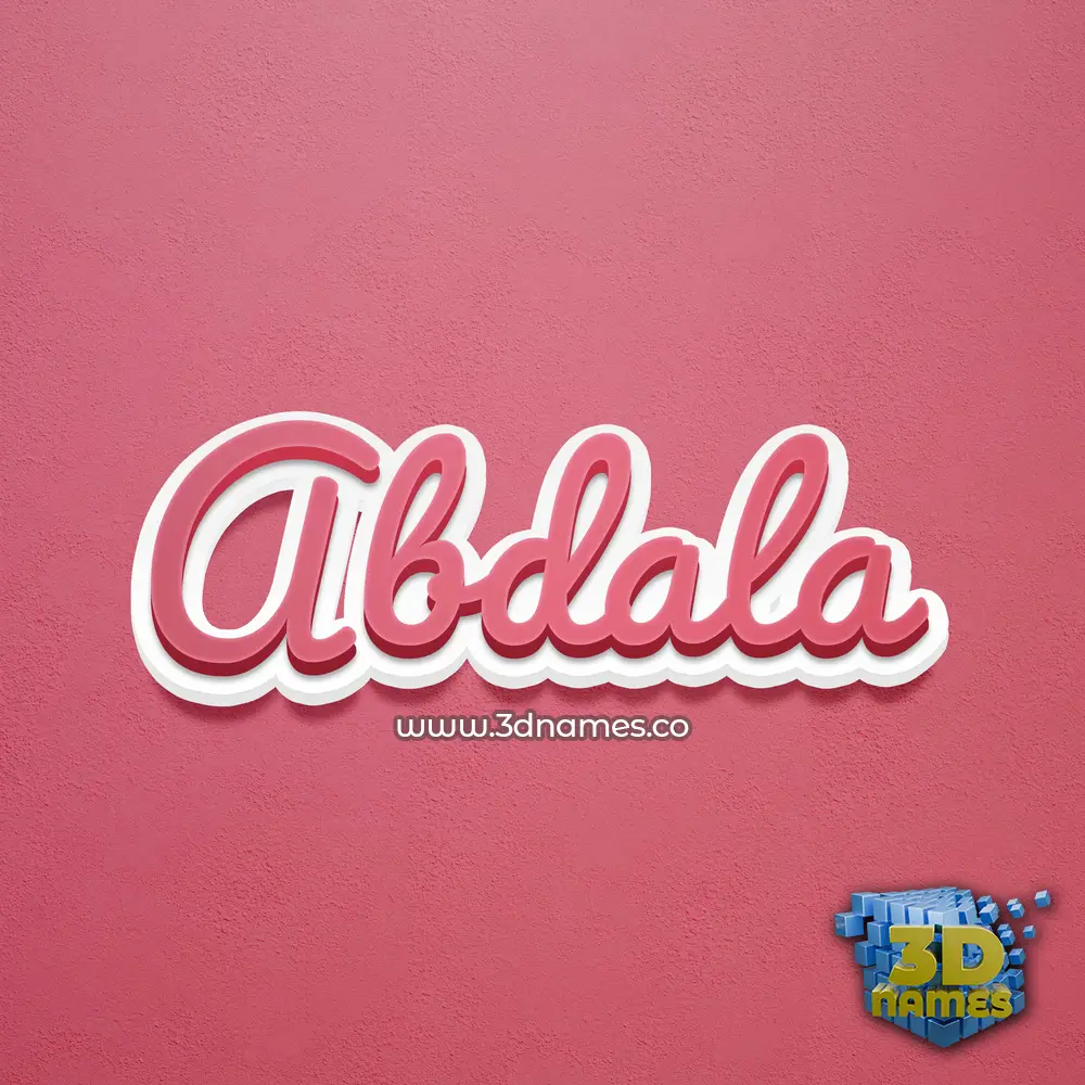 abdala in Red Scribble style - 3D name wallpaper