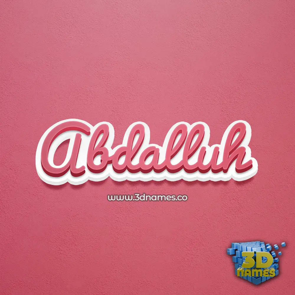 abdalluh in Red Scribble style - 3D name wallpaper