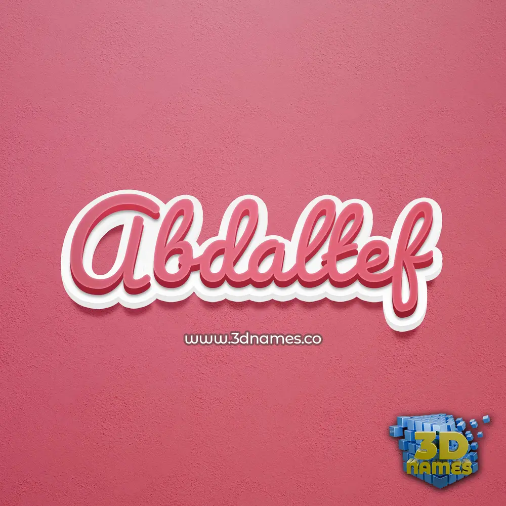 abdaltef in Red Scribble style - 3D name wallpaper