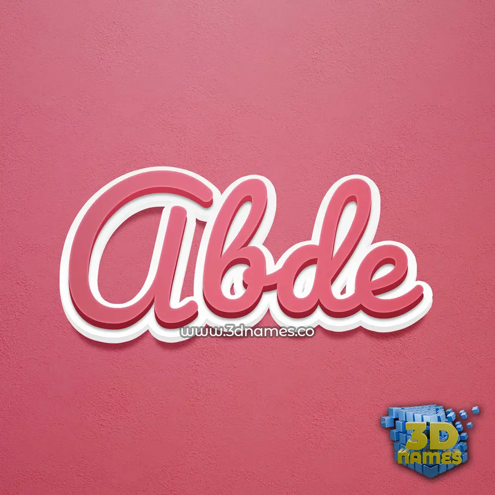 abde in Red Scribble style - 3D name wallpaper