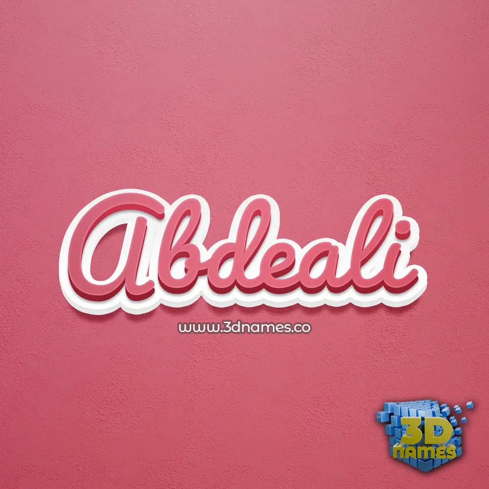 abdeali in Red Scribble style - 3D name wallpaper